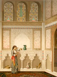 Il Cairo: Interno della casa domestica di Sidi Youssef Adami, XIX secolo